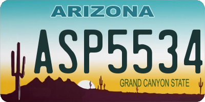 AZ license plate ASP5534
