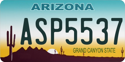 AZ license plate ASP5537