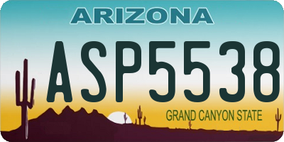 AZ license plate ASP5538
