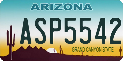AZ license plate ASP5542