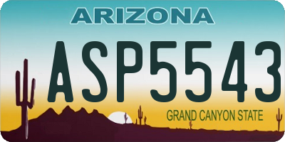 AZ license plate ASP5543