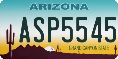AZ license plate ASP5545