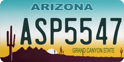 AZ license plate ASP5547