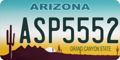 AZ license plate ASP5552