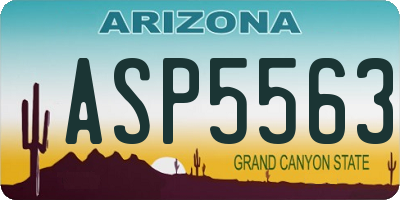 AZ license plate ASP5563