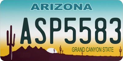 AZ license plate ASP5583