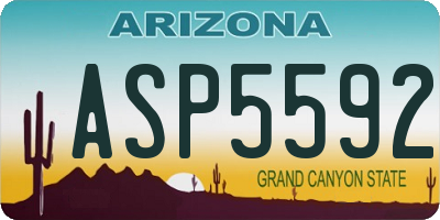 AZ license plate ASP5592