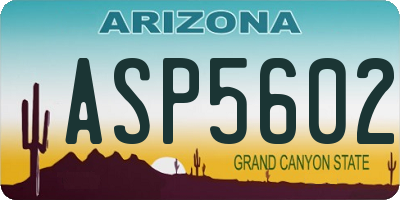 AZ license plate ASP5602