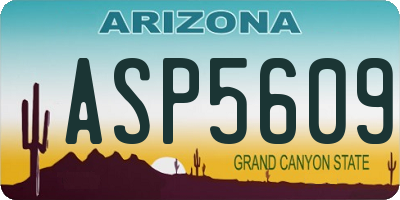 AZ license plate ASP5609