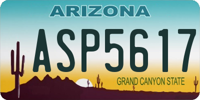AZ license plate ASP5617