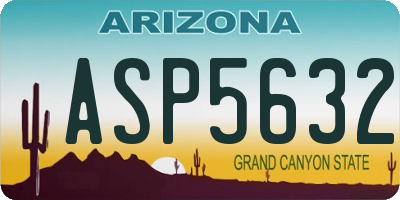 AZ license plate ASP5632
