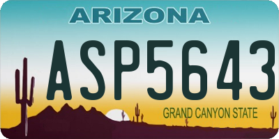 AZ license plate ASP5643