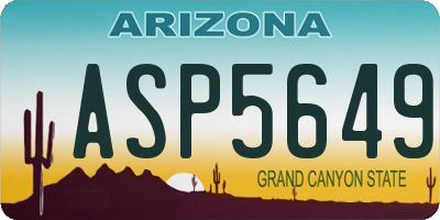 AZ license plate ASP5649