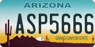 AZ license plate ASP5666