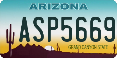 AZ license plate ASP5669