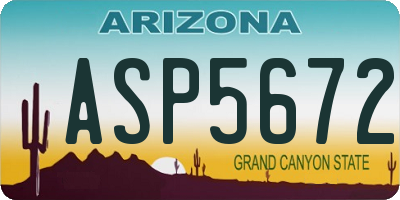 AZ license plate ASP5672