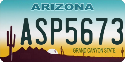AZ license plate ASP5673