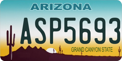 AZ license plate ASP5693