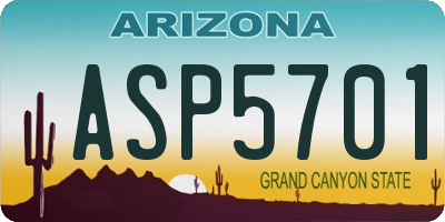 AZ license plate ASP5701