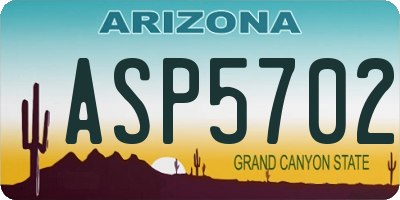 AZ license plate ASP5702