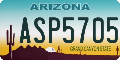 AZ license plate ASP5705