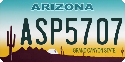 AZ license plate ASP5707