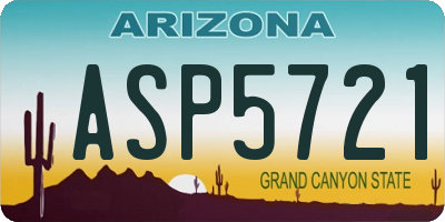 AZ license plate ASP5721
