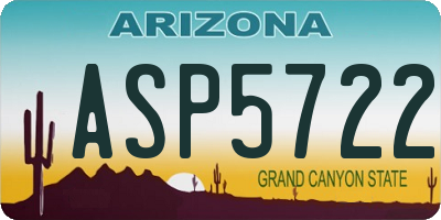 AZ license plate ASP5722