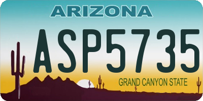 AZ license plate ASP5735