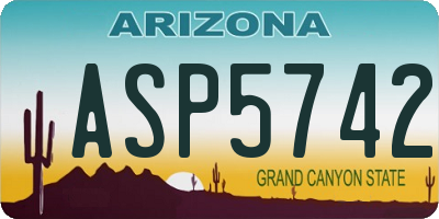 AZ license plate ASP5742