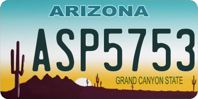 AZ license plate ASP5753