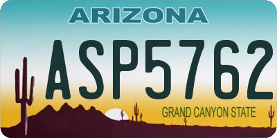AZ license plate ASP5762