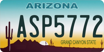 AZ license plate ASP5772