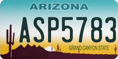 AZ license plate ASP5783