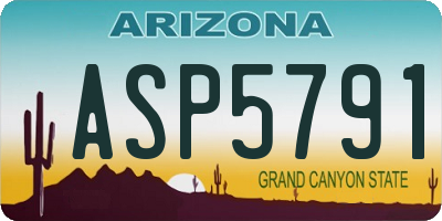 AZ license plate ASP5791