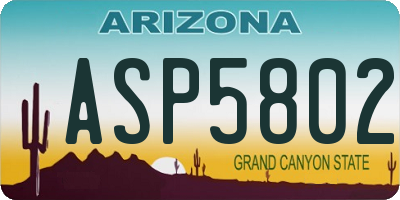AZ license plate ASP5802