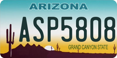 AZ license plate ASP5808