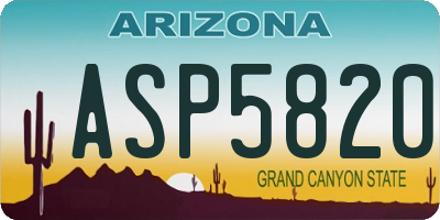 AZ license plate ASP5820