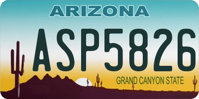 AZ license plate ASP5826