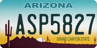 AZ license plate ASP5827