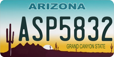 AZ license plate ASP5832