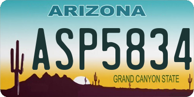 AZ license plate ASP5834