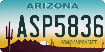 AZ license plate ASP5836