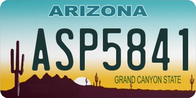 AZ license plate ASP5841