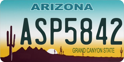 AZ license plate ASP5842