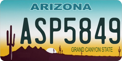 AZ license plate ASP5849