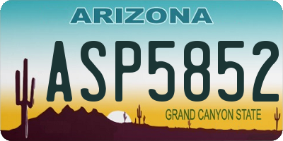 AZ license plate ASP5852