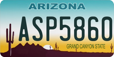 AZ license plate ASP5860