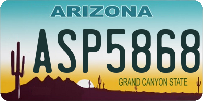 AZ license plate ASP5868