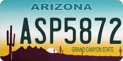 AZ license plate ASP5872